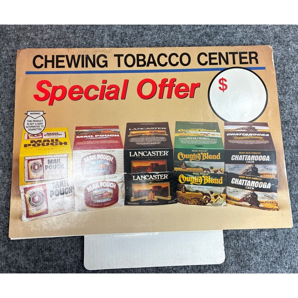 Vintage TOBACCO Carboard Store Display Topper 80s 90s 19.5W x 13.5L Mail Pouch 2